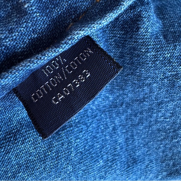 Rare 90s Vintage Ralph Lauren Polo Country Denim Suede Shirt XL Western Rugged - Picture 13 of 14